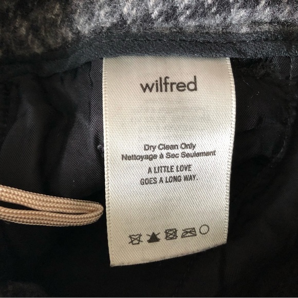 Aritzia Wilfred Front Tie Plaid Wool Cashmere Blend Pants in Charcoal Grey - Picture 13 of 13